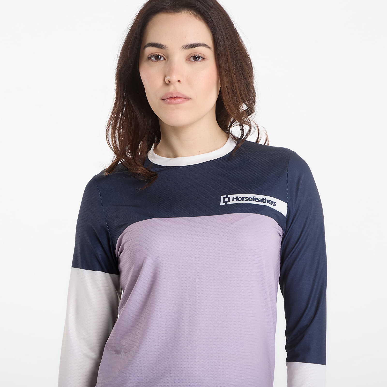 Maglie da donna Horsefeathers W Quantum Ls Bike Jersey Indigo/ Iris