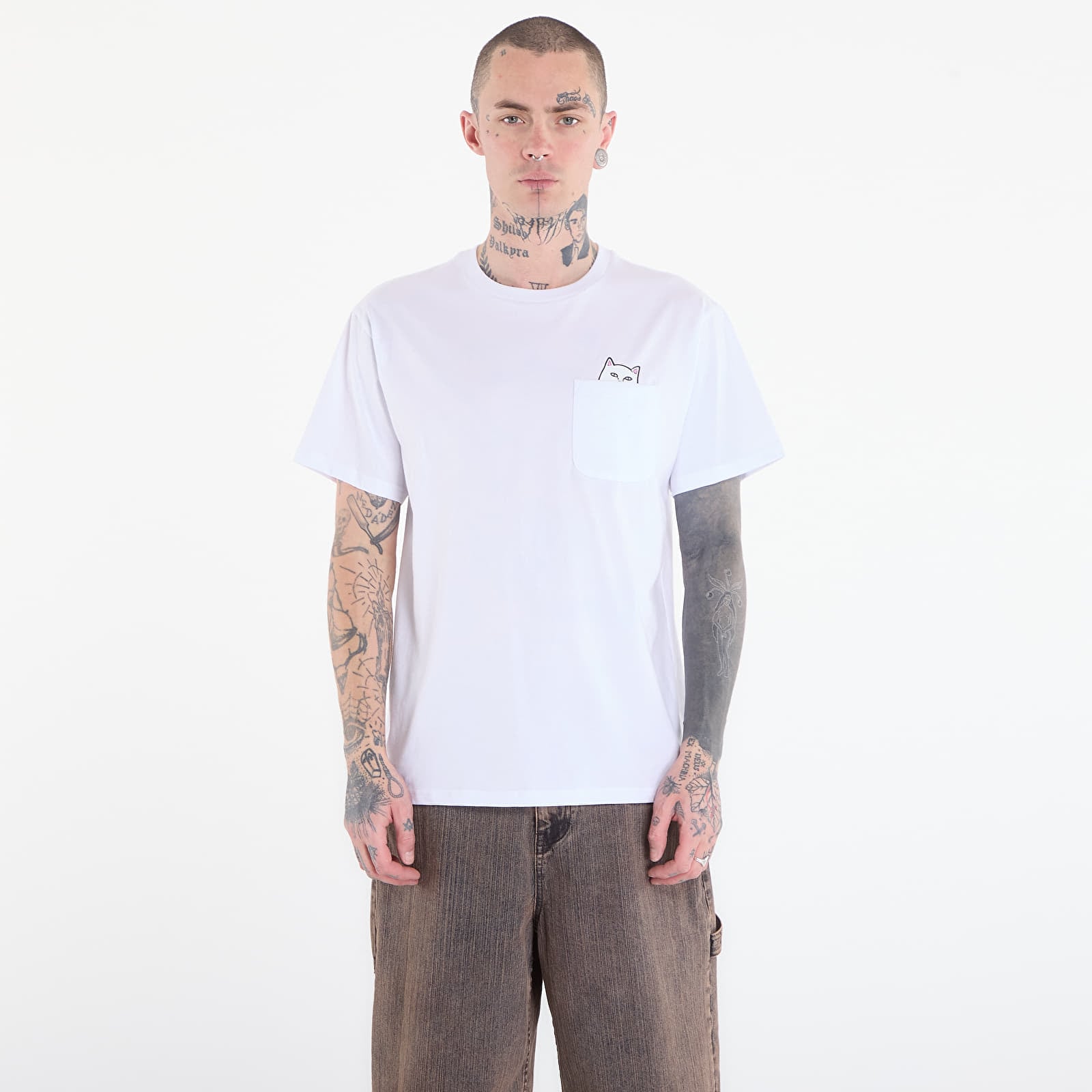 Meeste T-särgid RIPNDIP Lord Nermal S/S Pocket Tee White