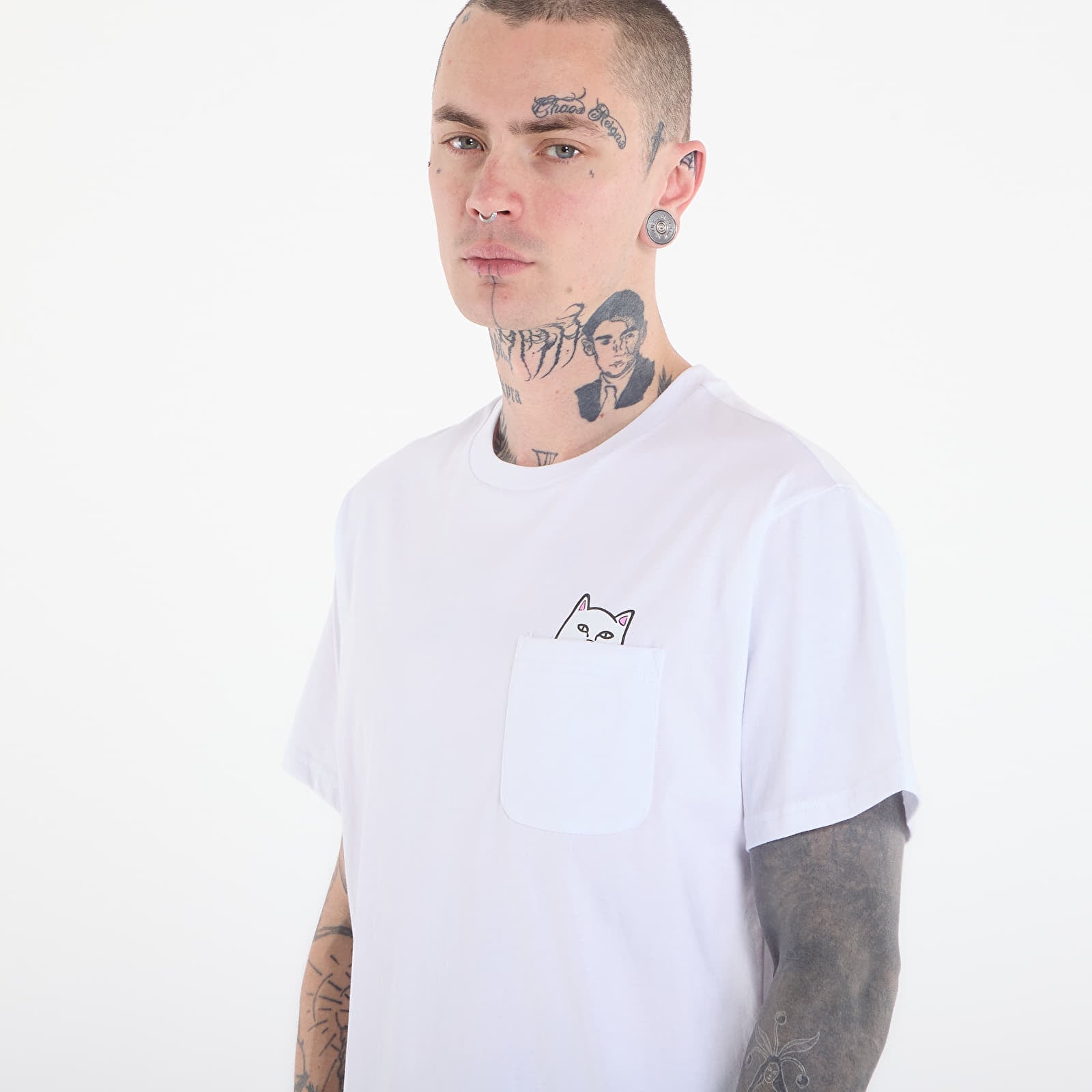 Meeste T-särgid RIPNDIP Lord Nermal S/S Pocket Tee White