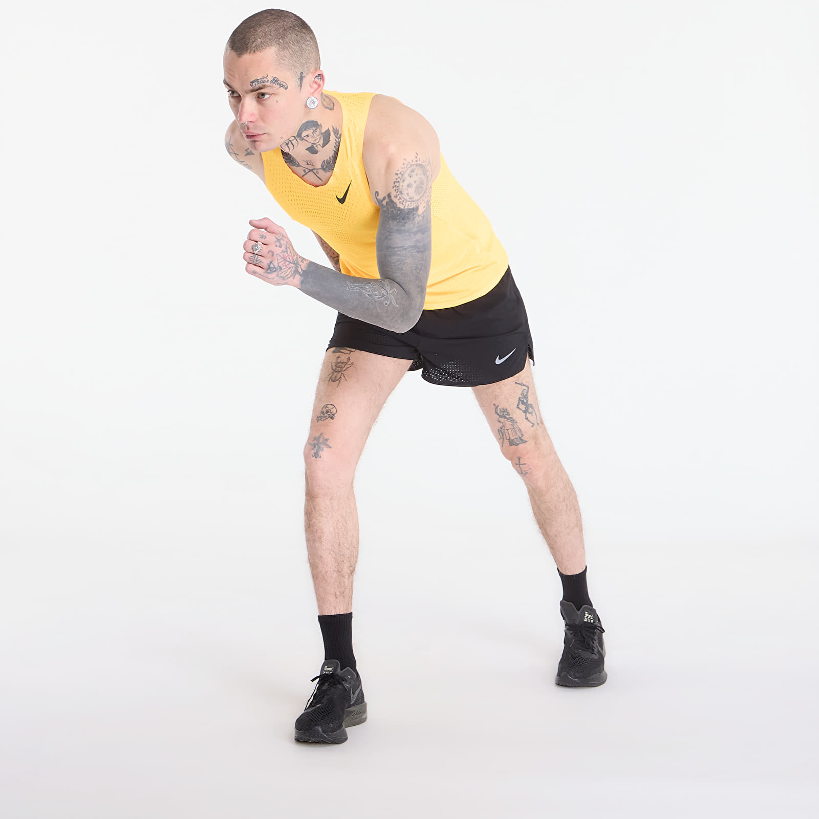 Shorts til mænd Nike Fast Men's Dri-FIT 3" Brief-Lined Running Shorts Black/ Black/ Reflective Silv