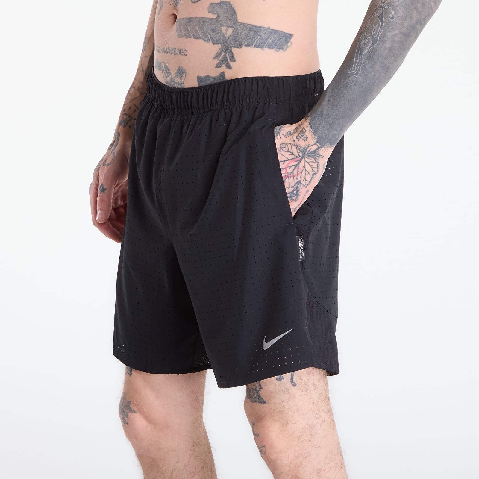 Shorts til mænd Nike Challenger Breathe Men's Dri-FIT 7" 2-in-1 Running Shorts Black/ Black/ Black/ Reflective Silv