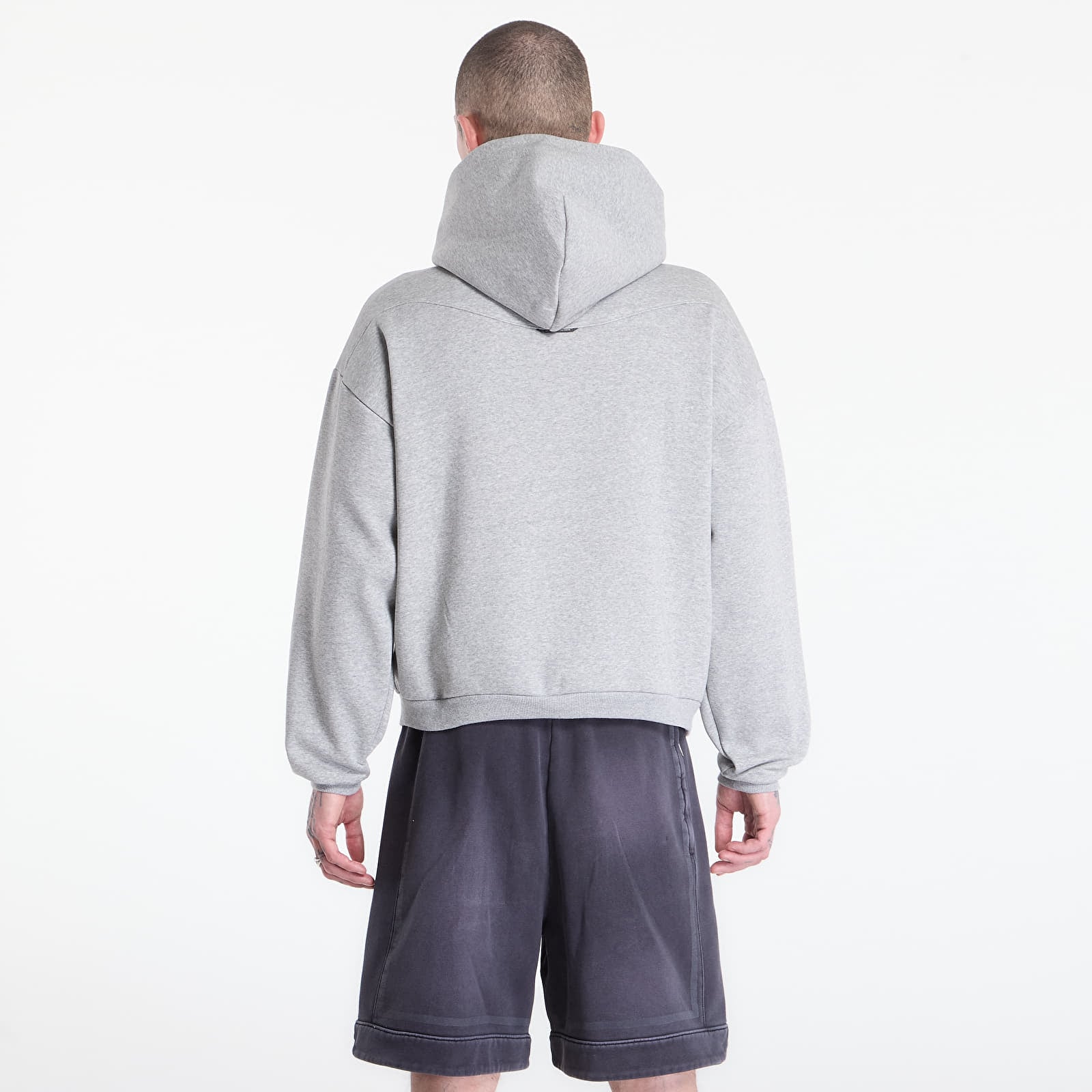 Men's sweatshirts Nike Standard Issue Men's Therma-FIT Brushed Basketball Pullover Hoodie Dk Grey Heather/ Black