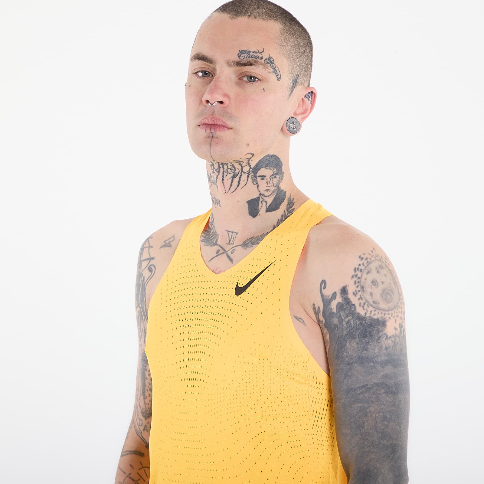 Pánská tílka Nike AeroSwift Men's Dri-FIT ADV Running Singlet Laser Orange/ Black