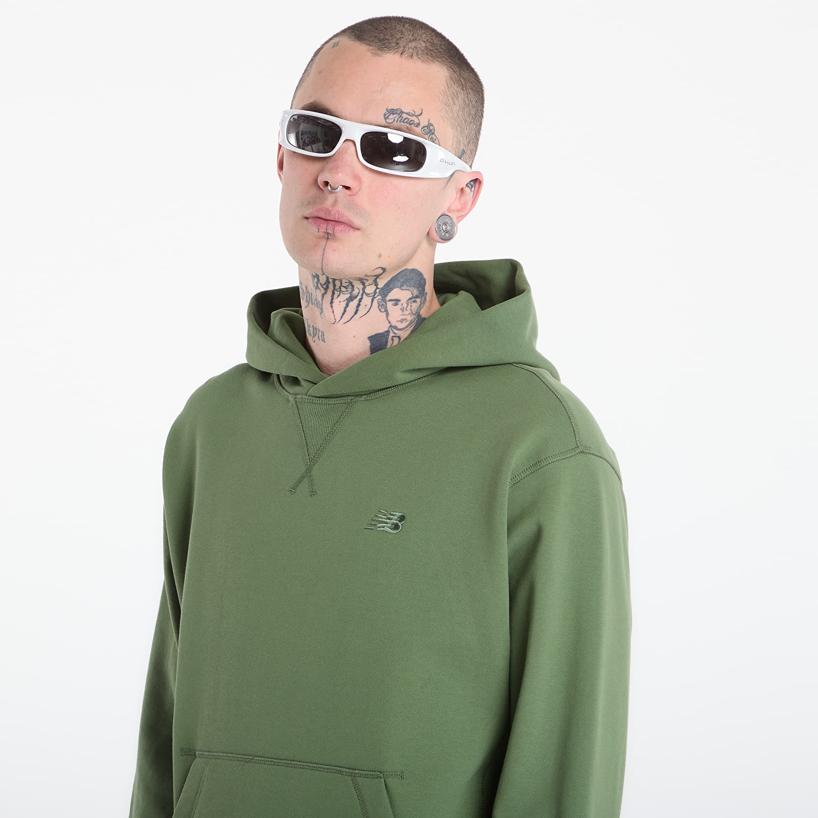Sweats à capuche homme New Balance Athletics French Terry Hoodie Utility Green