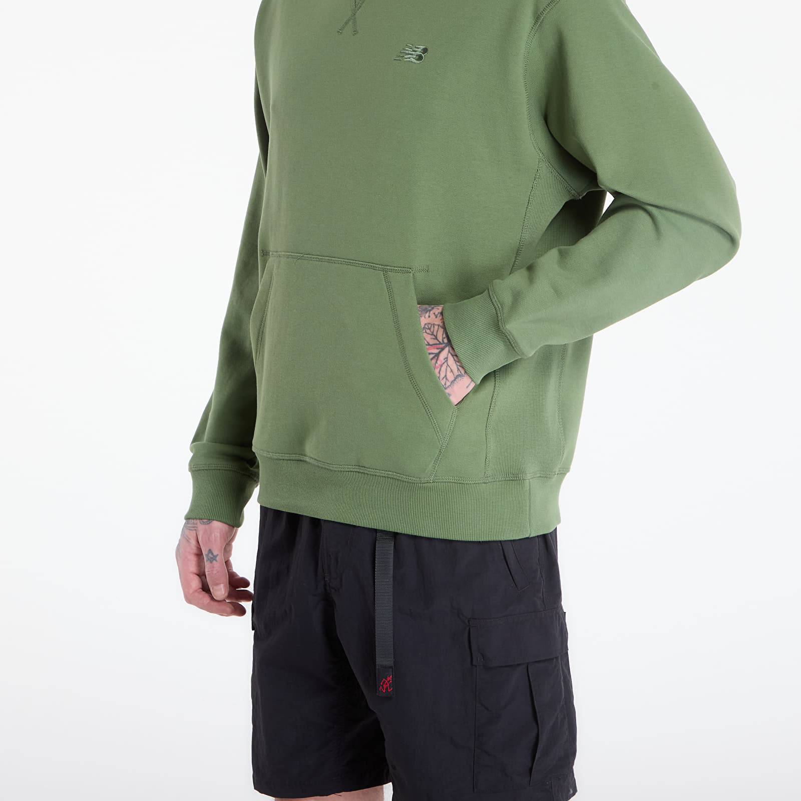 Sweats à capuche homme New Balance Athletics French Terry Hoodie Utility Green