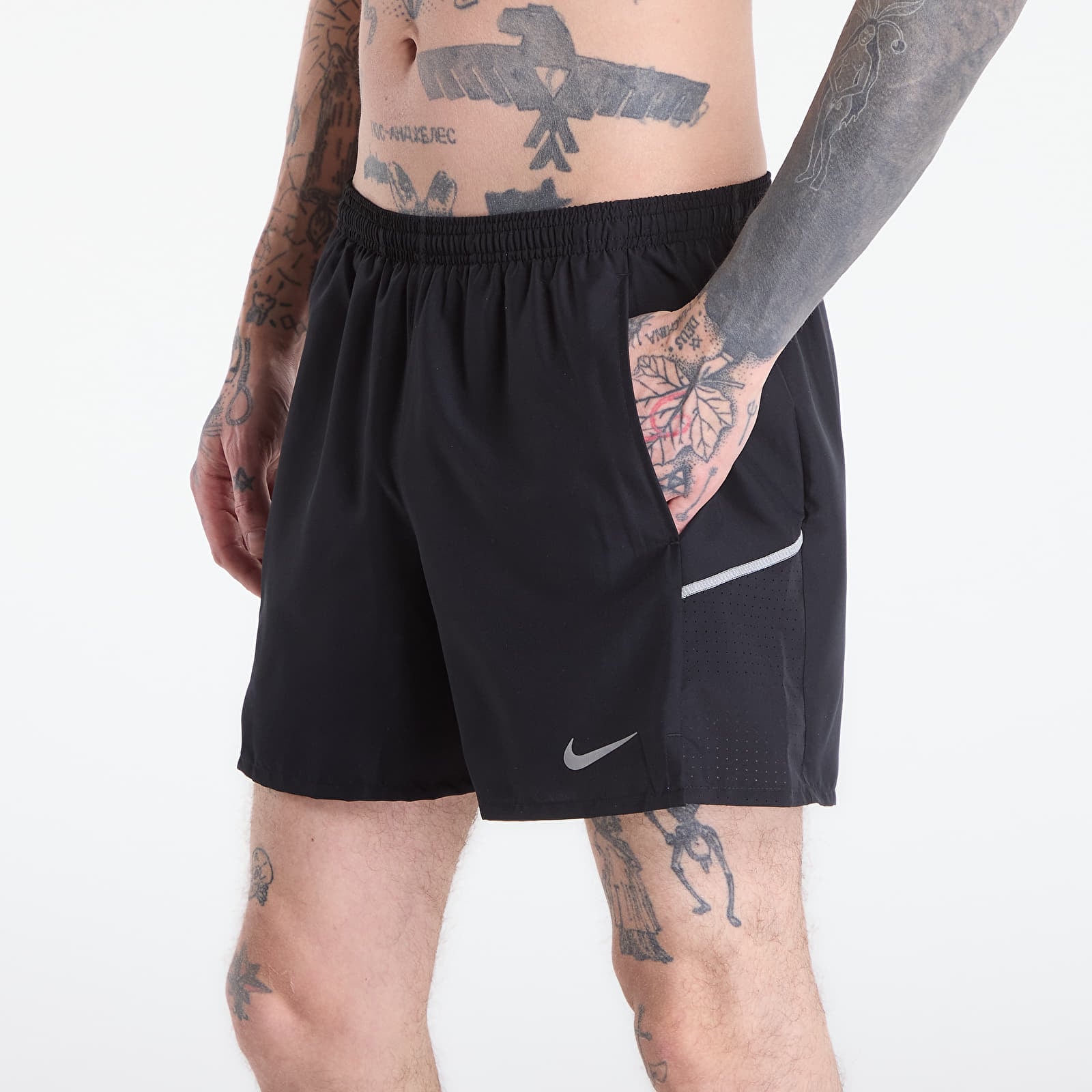 Men's shorts Nike Miler Men's Dri-FIT 2-in-1 5" Running Shorts Black/ Black/ Reflective Silv