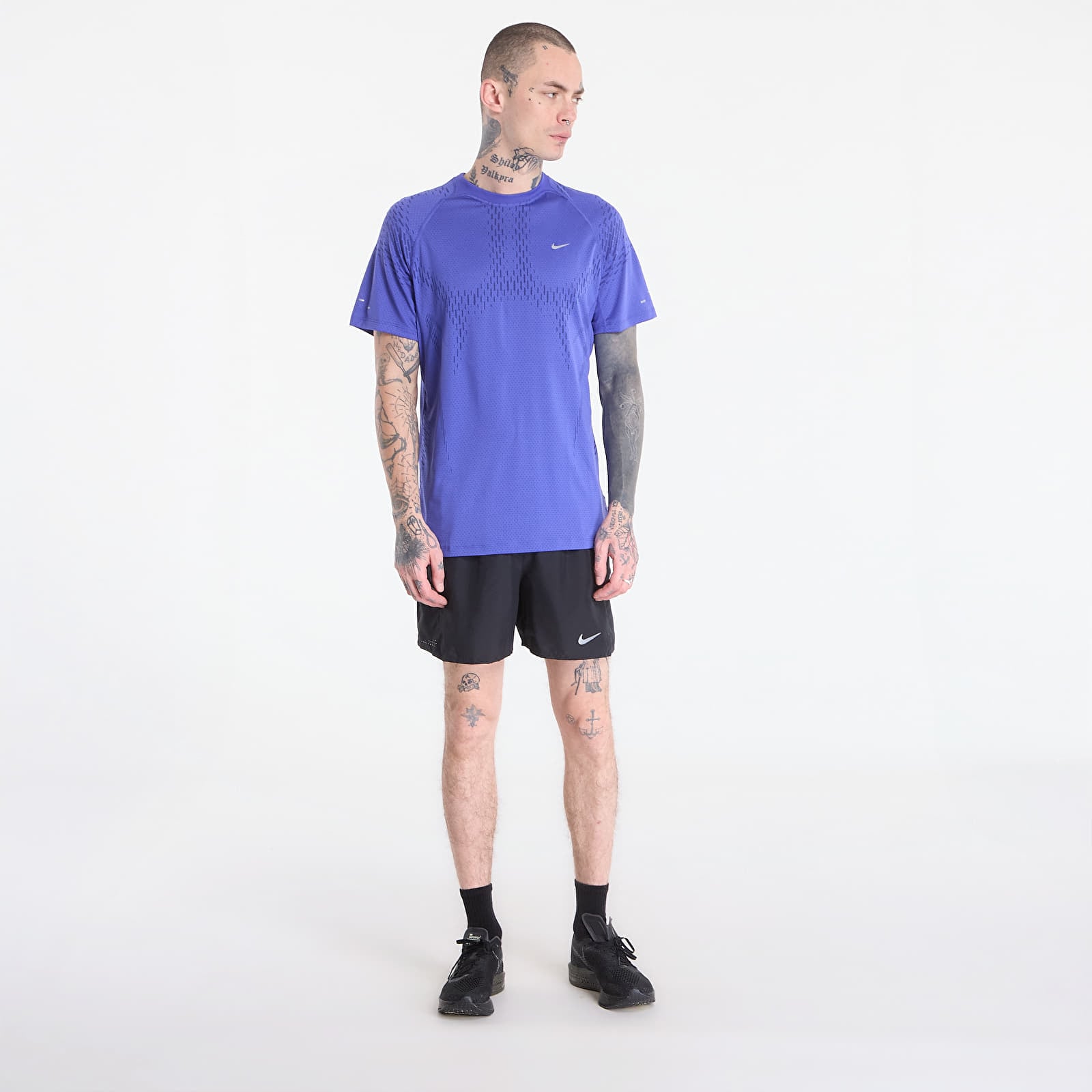 T-Shirts Männer Nike Stride Plus Men's Dri-FIT ADV Short-Sleeve Running Top Lapis/ Deep Royal Blue/ Reflective Silv