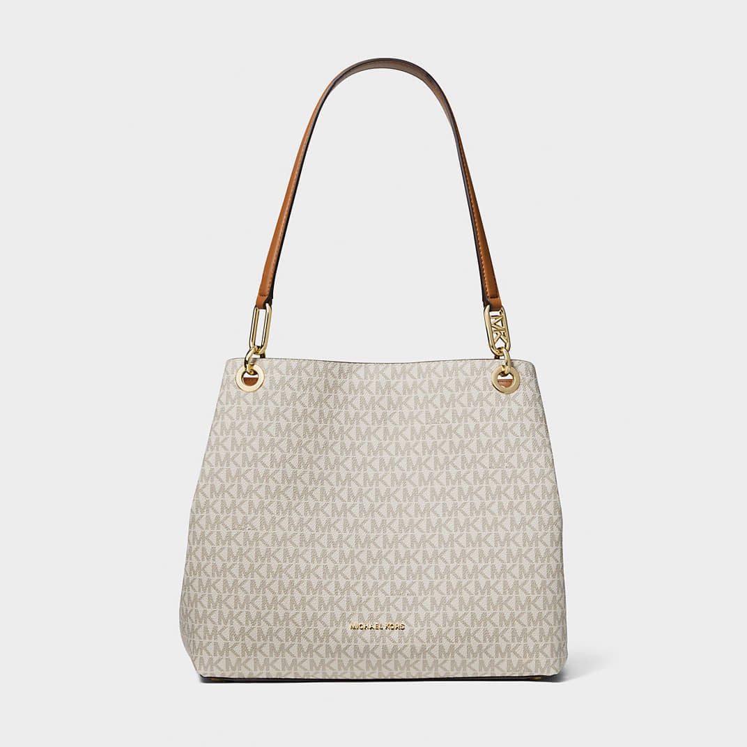 Sacs à main Michael Kors Kensington Large Signature Logo Tote Bag Vanilla/ Acorn