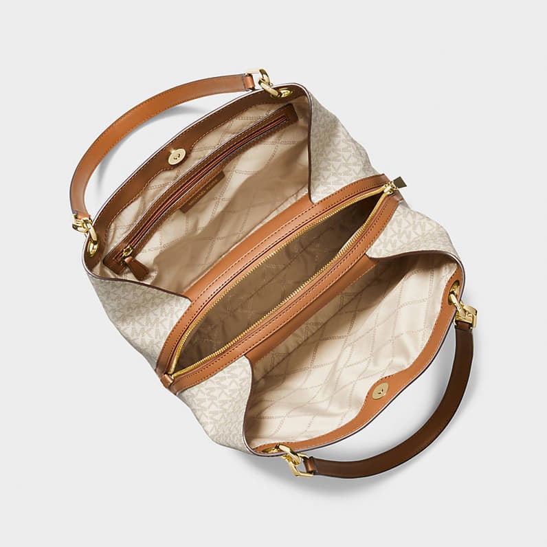 Sacs à main Michael Kors Kensington Large Signature Logo Tote Bag Vanilla/ Acorn