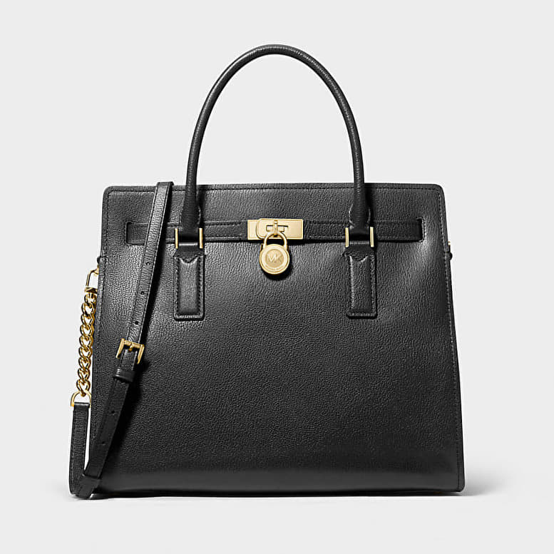 Michael Kors Hamilton Moderne Large Leather Satchel Black Universal