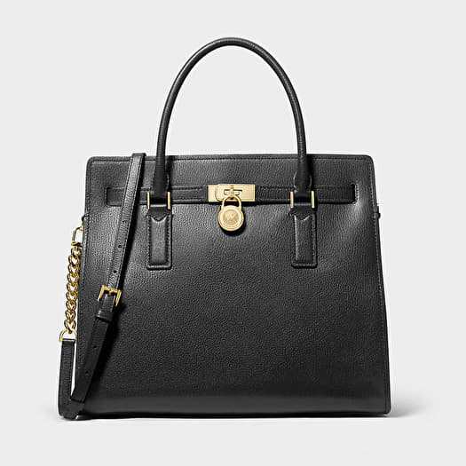 Michael Kors Hamilton Moderne Large Leather Satchel Black