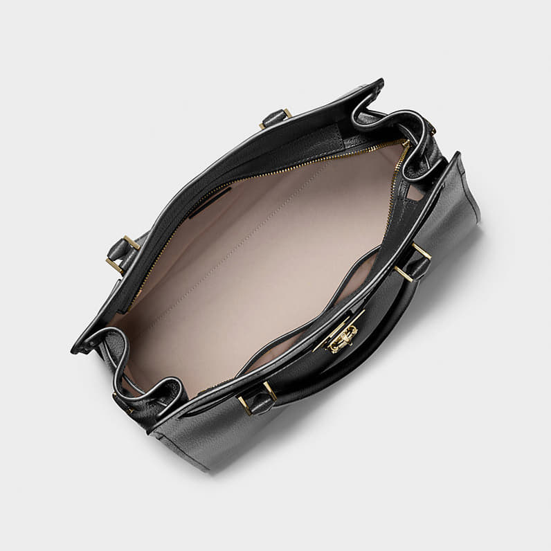 Sacs à main Michael Kors Hamilton Moderne Large Leather Satchel Black