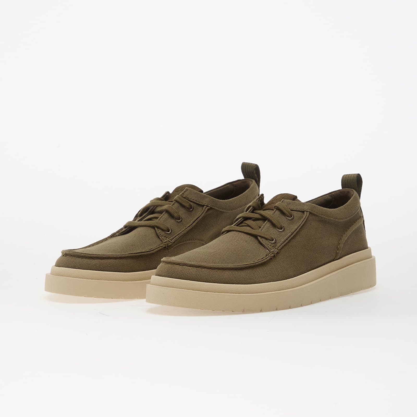Herenschoenen Clarks Polden Moc Olive Canvas