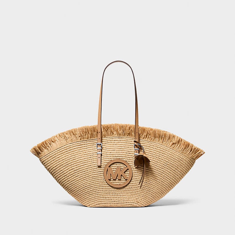 Sacs à main Michael Kors Isa Large Hand-Crocheted Fan Tote Bag Nat/ Peanut