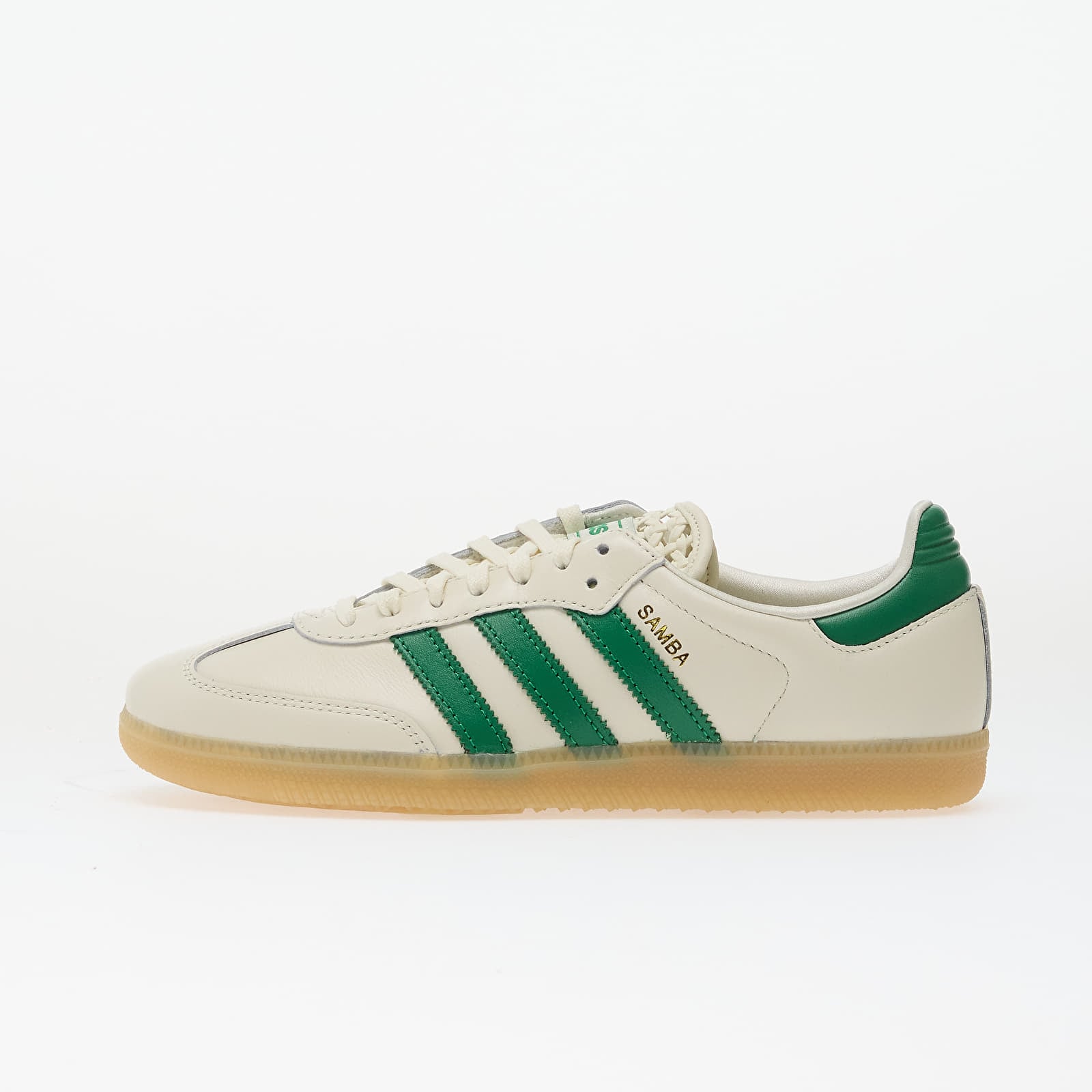Dámske topánky a tenisky adidas Samba Og W Off White/ Green/ Gold Metallic