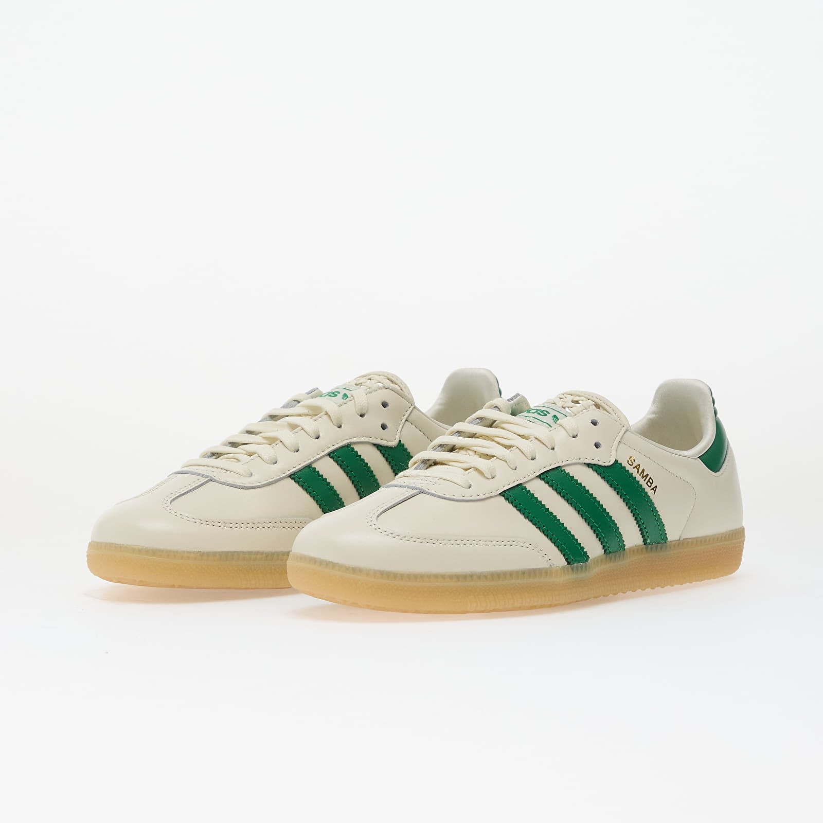 Dámske topánky a tenisky adidas Samba Og W Off White/ Green/ Gold Metallic