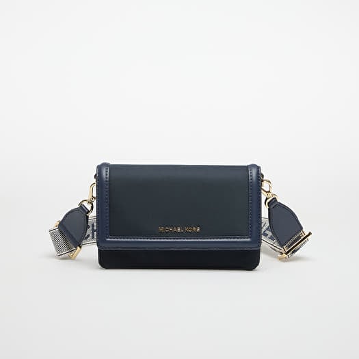 Michael Kors Jet Set Small Nylon Gabardine Smartphone Crossbody Bag Navy