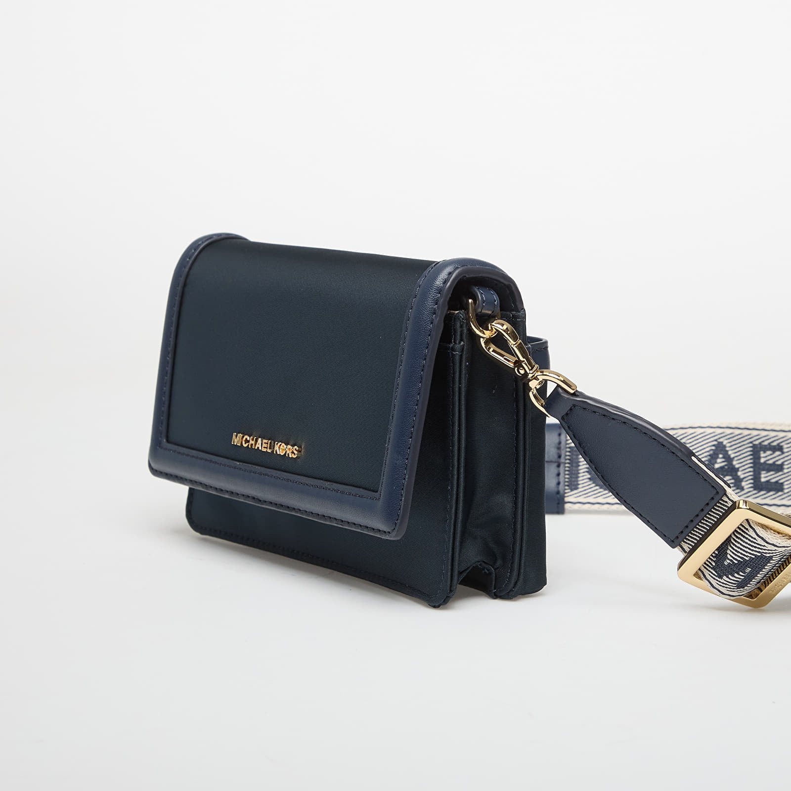 Genți de mână Michael Kors Jet Set Small Nylon Gabardine Smartphone Crossbody Bag Navy