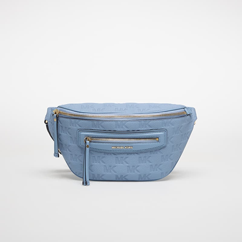 Поясна сумка Michael Kors Jet Set Travel Medium Logo Embossed Leather Sling Pack Chambray