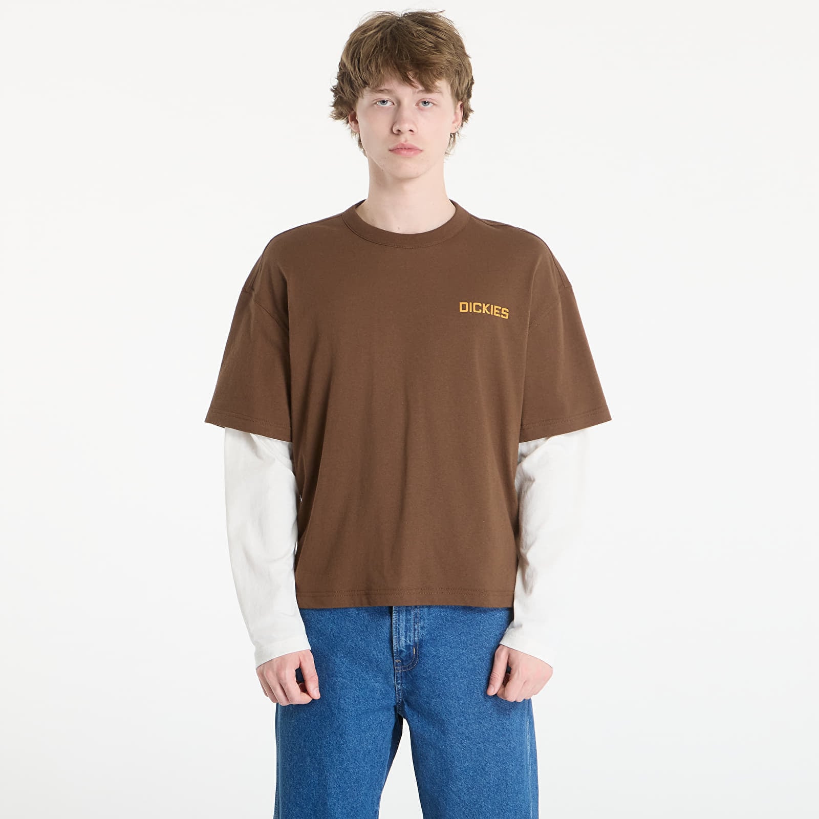 Тениска Dickies Payson 2-in-1 Tee Timber Brown M