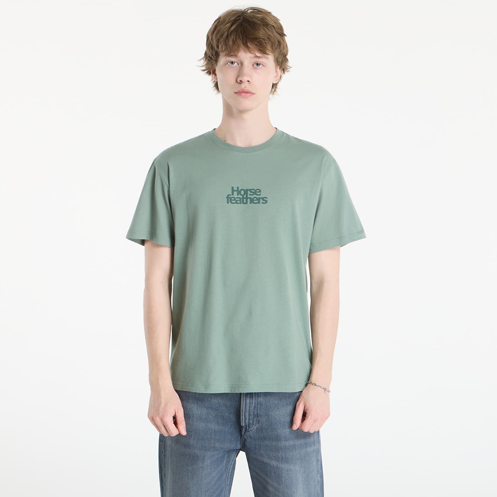 Тениска Horsefeathers Strict T-Shirt Iceberg Green L