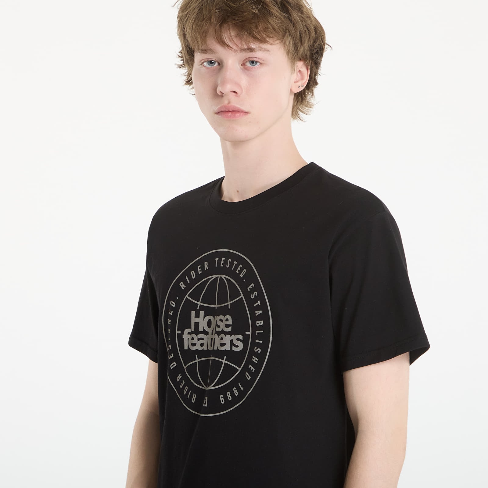 T-Shirts Männer Horsefeathers Global T-Shirt Black