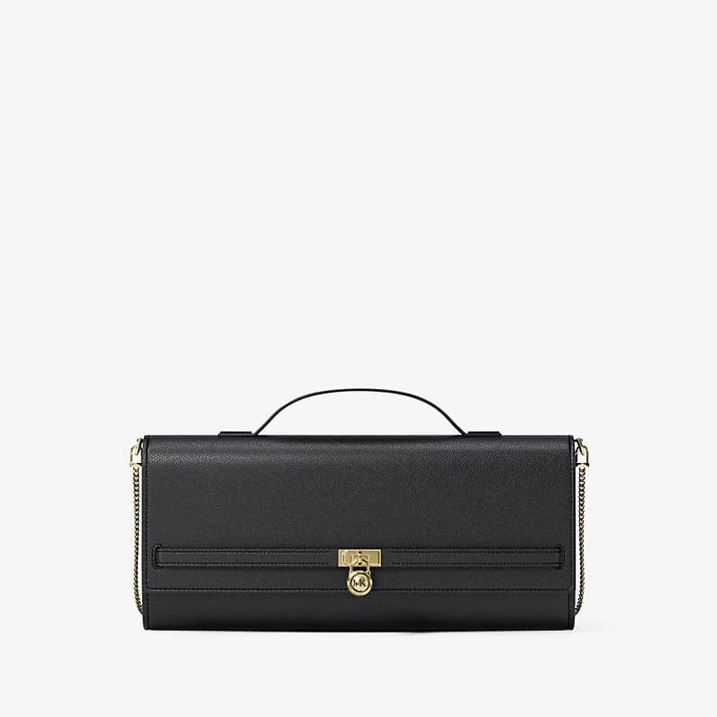 Michael Kors Hamilton Moderne Medium Leather Convertible Clutch Black Universal