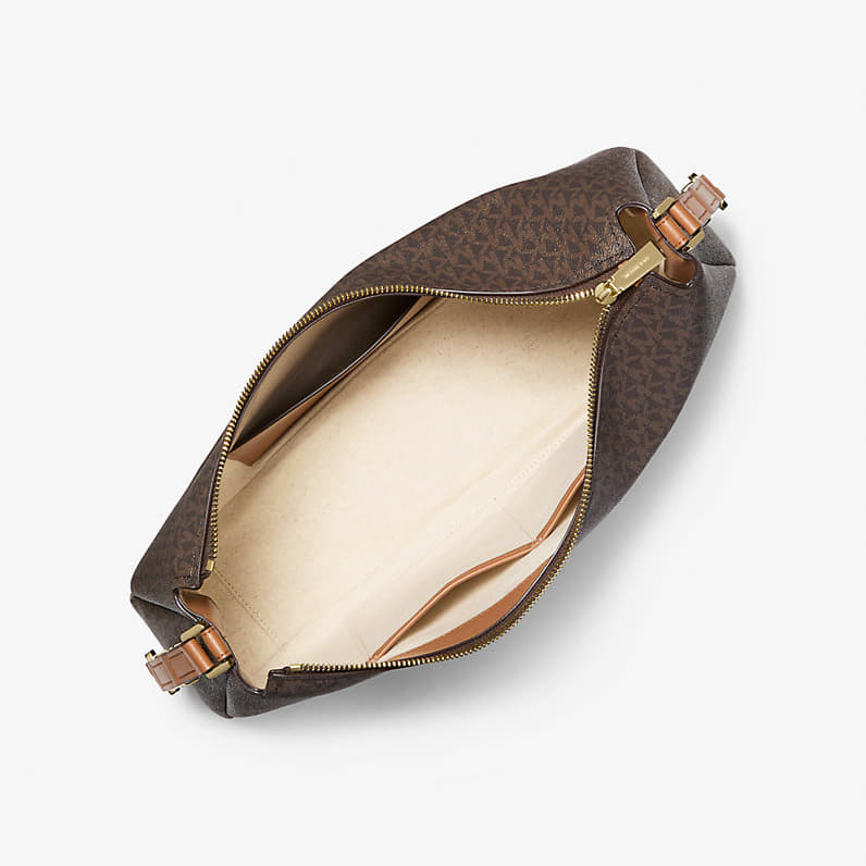 Kabelky Michael Kors Nolita Medium Signature Logo Shoulder Bag Brown/ Acorn