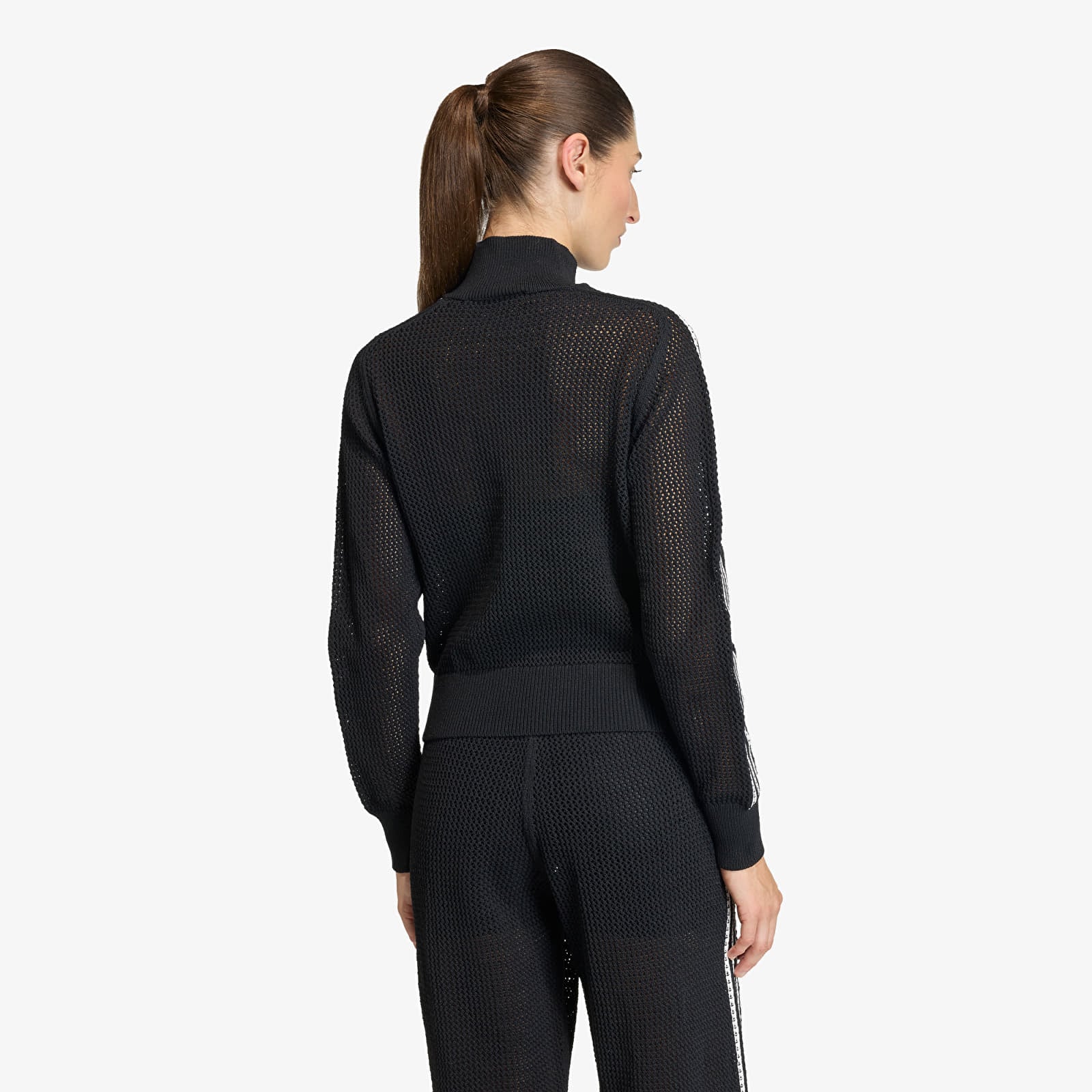 Women's Sweatshirts adidas Knitted Crochet Firebird Track Top Black