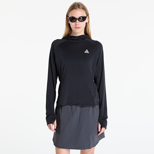 Póló Nike ACG Women's UV-Resistant Hooded Trail Running Mid-Layer Top Black/ Black/ Summit White