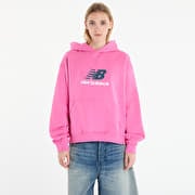 New Balance Athletics French Terry Logo Hoodie Pink Satin