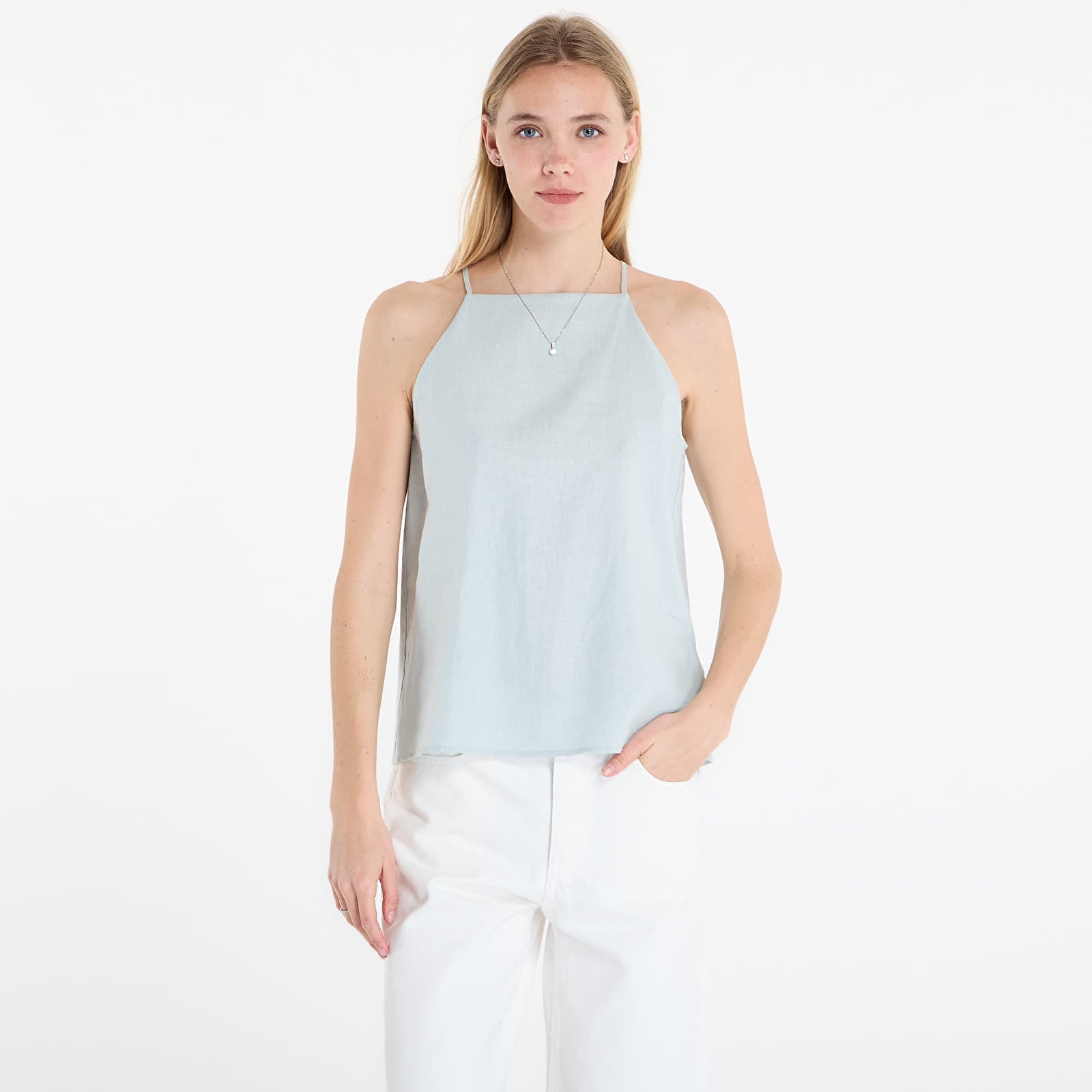 Topid Calvin Klein Jeans Linen Sl Fashion Top Green