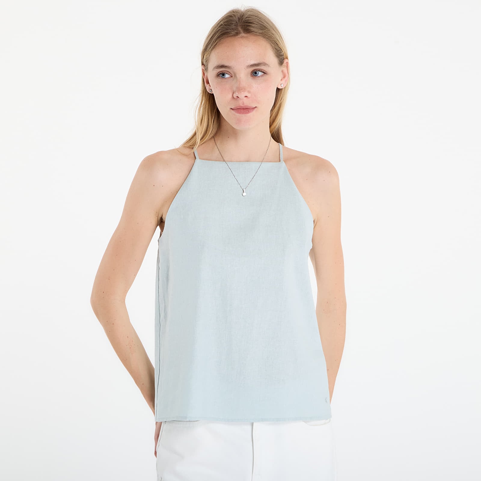 Topid Calvin Klein Jeans Linen Sl Fashion Top Green