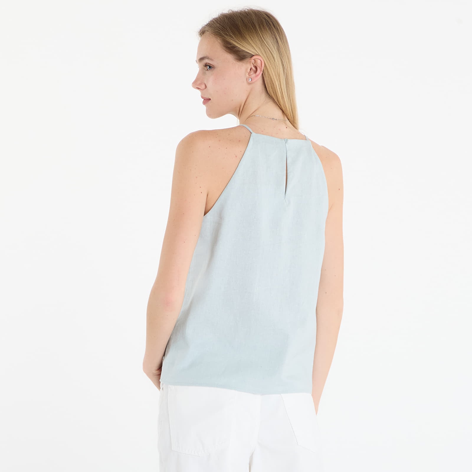 Topid Calvin Klein Jeans Linen Sl Fashion Top Green