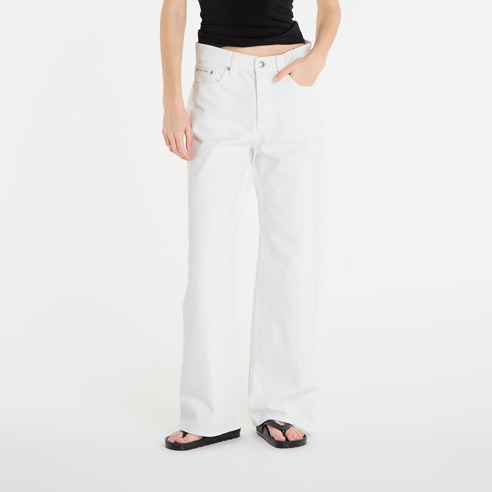 Dámské jeans Calvin Klein Jeans Low Rise Soft Baggy Jeans White