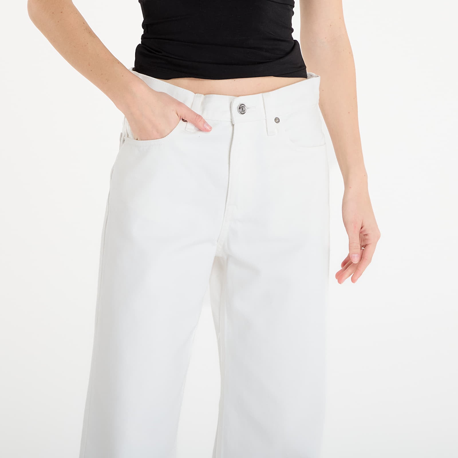 Dámské jeans Calvin Klein Jeans Low Rise Soft Baggy Jeans White