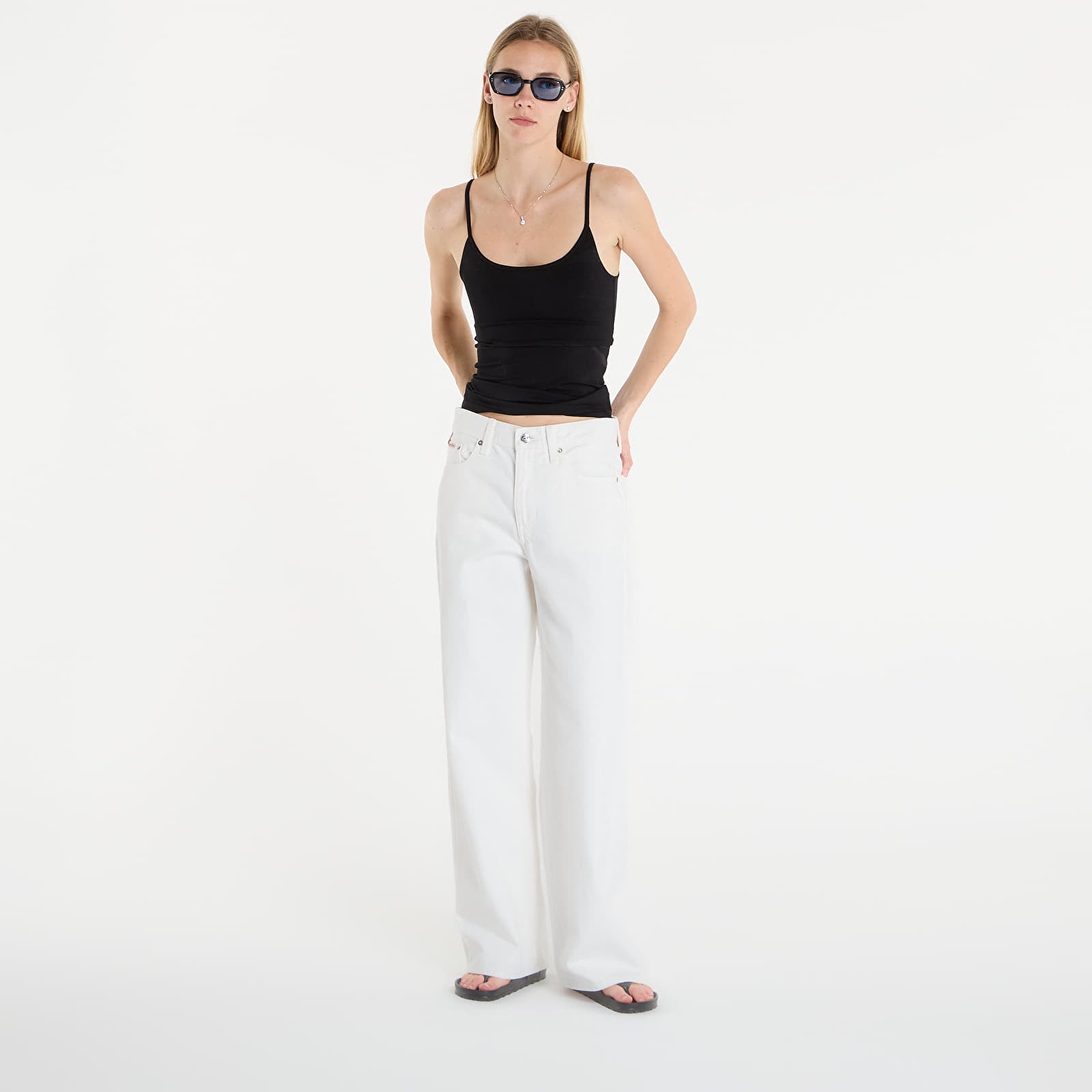 Dámské jeans Calvin Klein Jeans Low Rise Soft Baggy Jeans White