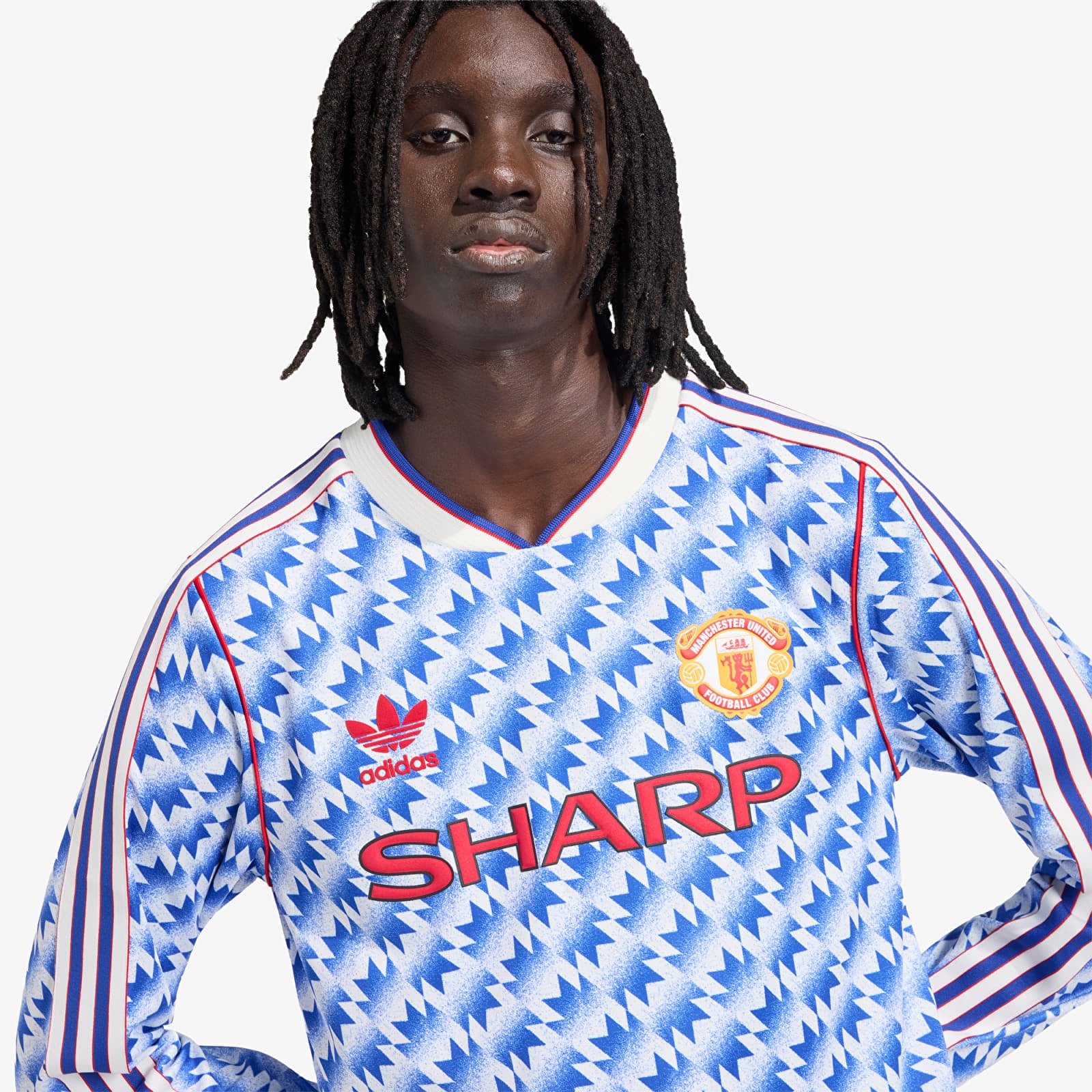 Ανδρικές φανέλες adidas Manchester United Away Long Sleeve Jersey 90 Multicolor