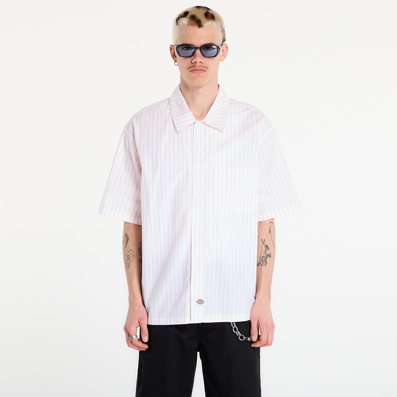 Meeste särgid Dickies Venedocia Stripe Shirt Short Sleeve White