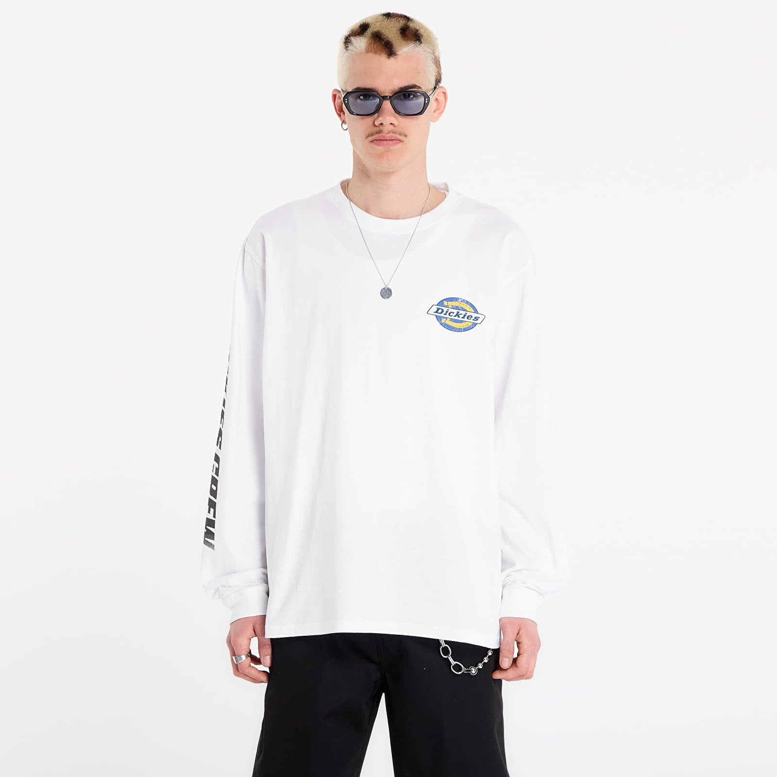 T-shirts homme Dickies Nashport Long Sleeve Tee White