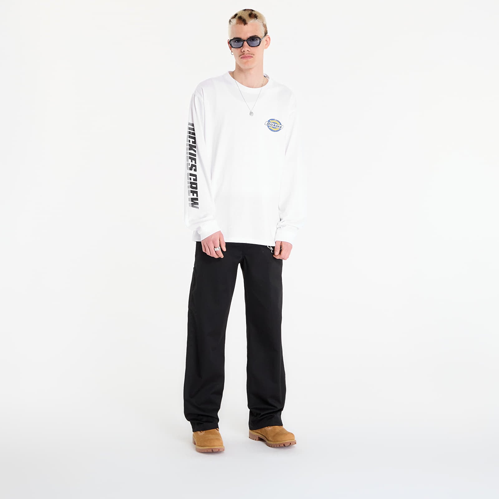 T-shirts homme Dickies Nashport Long Sleeve Tee White