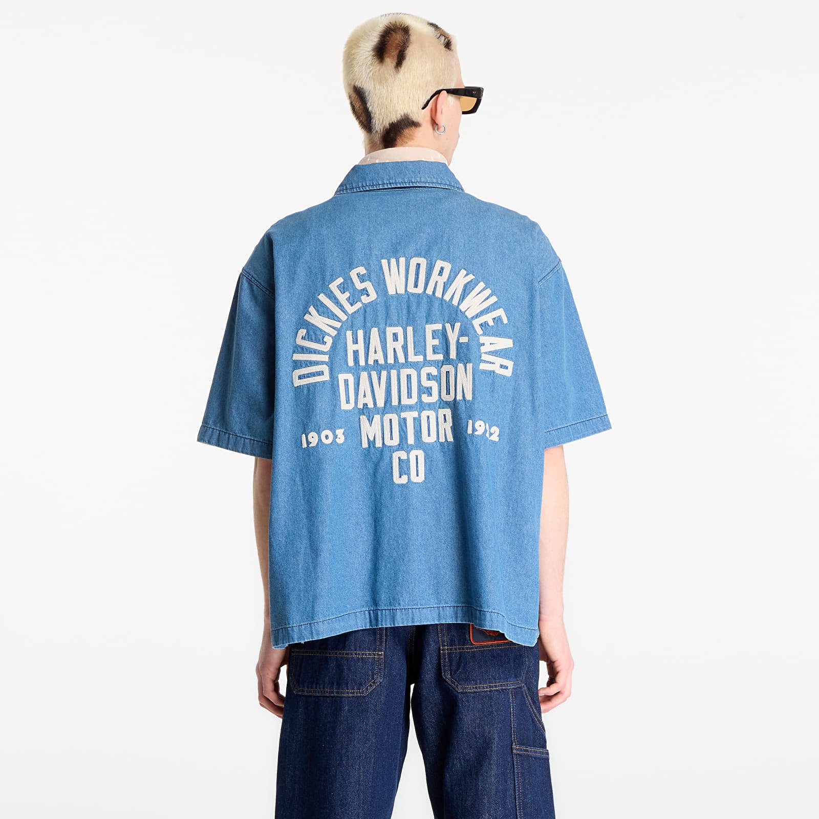 Men's shirts Dickies M X Hoodie Cbry Wk St Blue