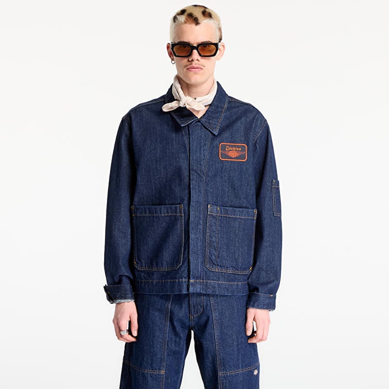 Bunda Dickies x Harley Davidson M X Hoodie Denim Jacket Blue