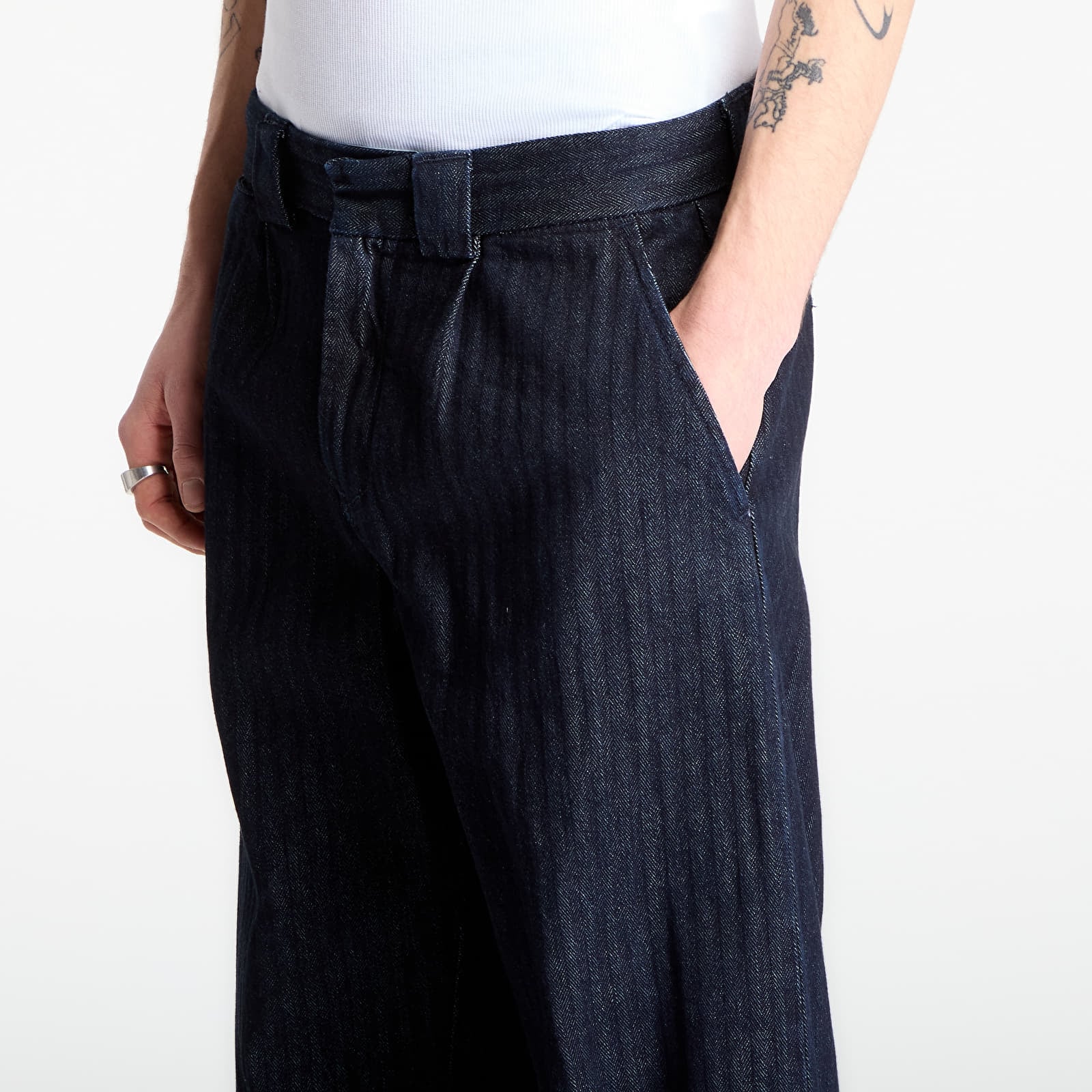 Meeste teksad Dickies Selvedge Herringbone Denim Rinsed Black