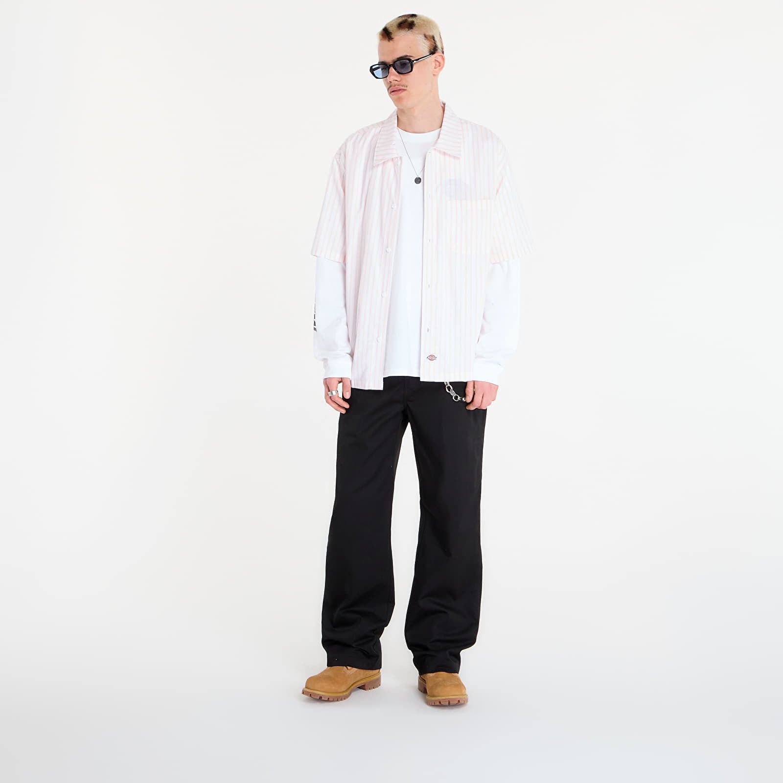 Meeste särgid Dickies Venedocia Stripe Shirt Short Sleeve White