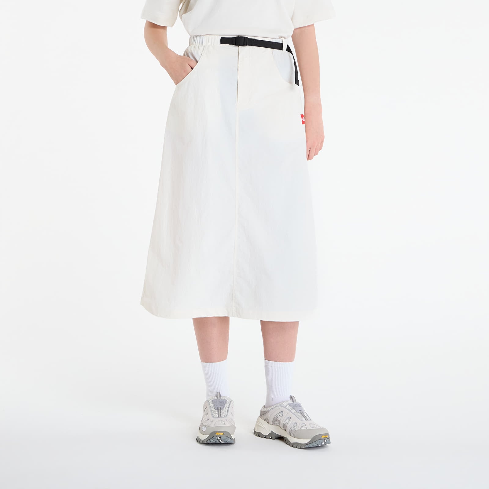 The North Face Redbox Nylon Belted Skirt White Dune L