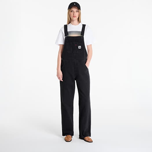 Blugi Carhartt WIP W' Bib Overall Straight Black Stone Washed