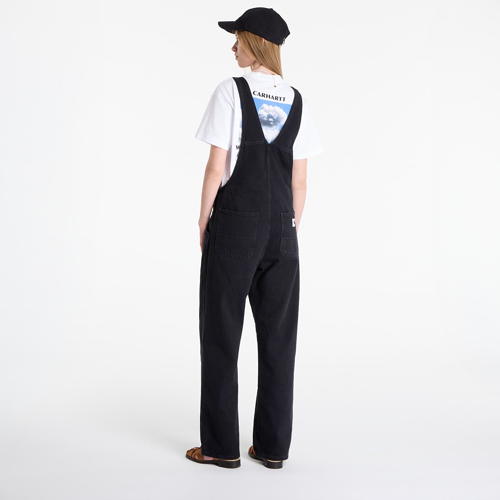 Jeans Carhartt WIP W' Bib Overall Straight Black Stone Washed