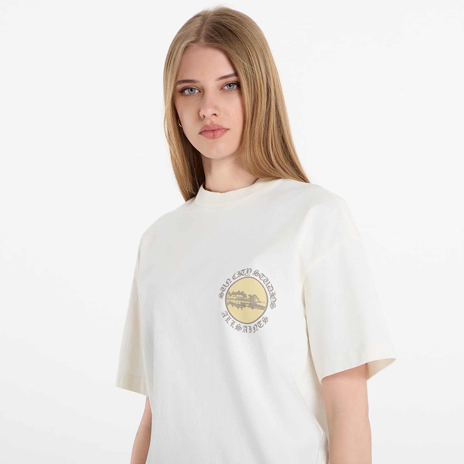 T-Shirts AllSaints Sun City Etta Tee Egret White