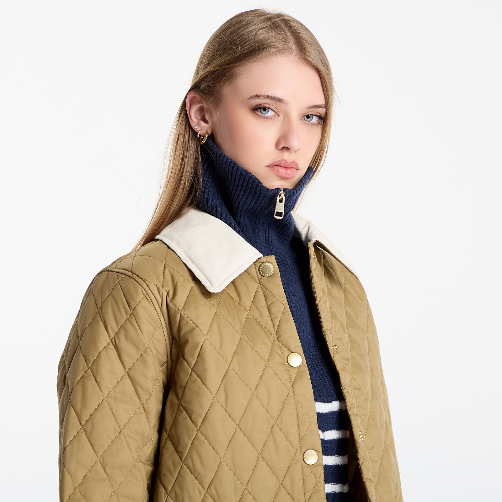 Jacken Barbour Icons Cropped Liddesdale Quilted Jacket Sand/ Dress/ Pearl